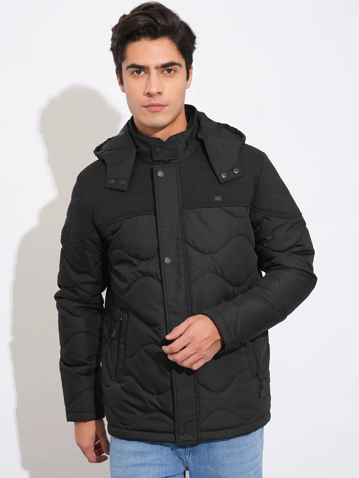 Black Regular Fit Men's Jacket