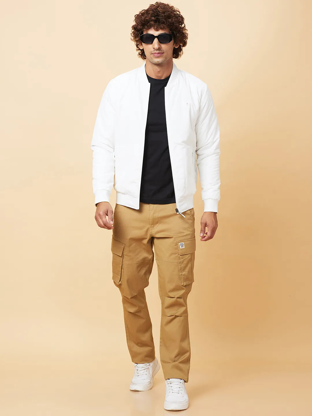 White Regular Fit Men's Jacket by Being Human Clothing