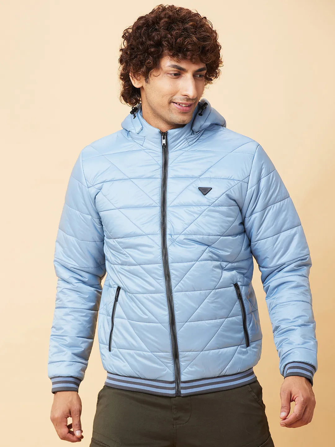 Blue Regular Fit Men's Jacket by Being Human Clothing