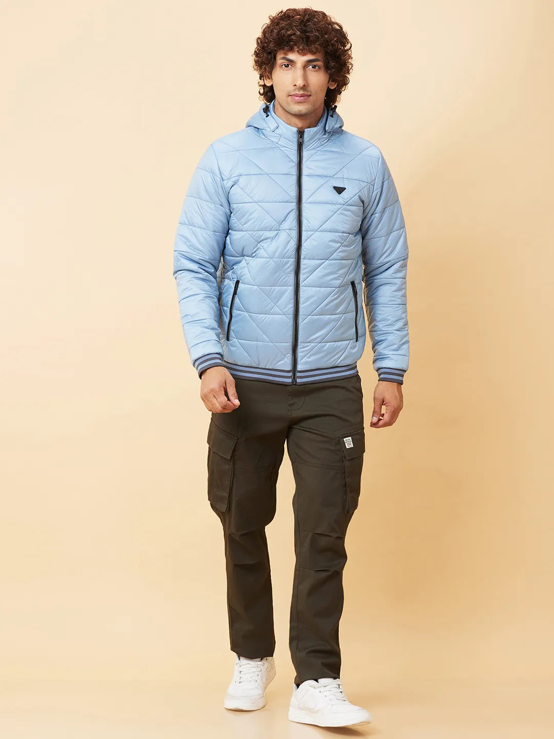 Blue Regular Fit Men's Jacket by Being Human Clothing