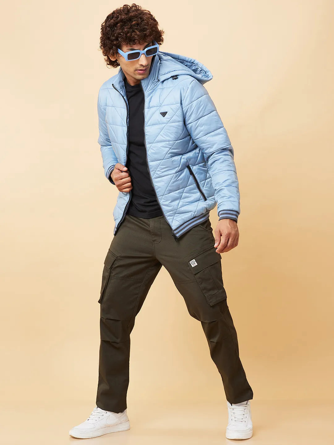 Blue Regular Fit Men's Jacket by Being Human Clothing