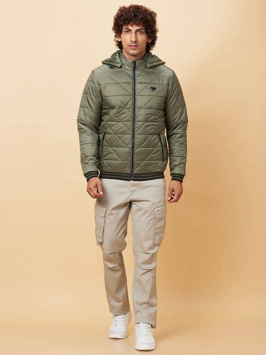 Olive Regular Fit Men's Jacket by Being Human Clothing