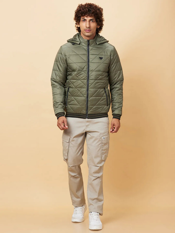 Olive Regular Fit Men's Jacket