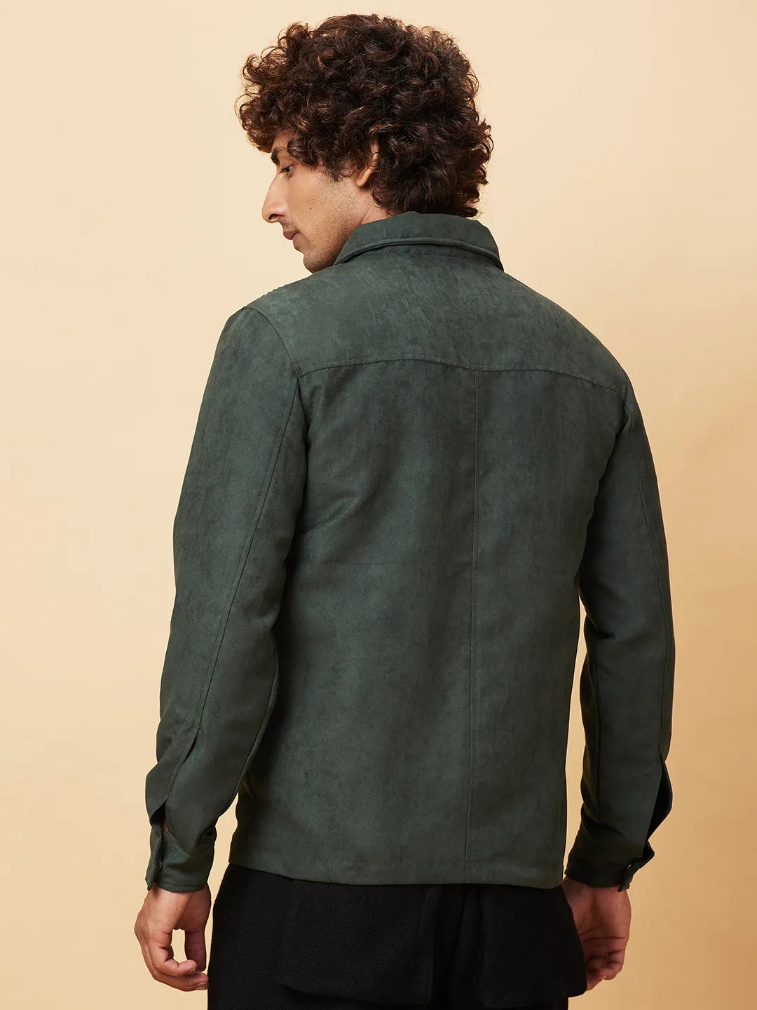 Green Regular Fit Men's Jacket by Being Human Clothing
