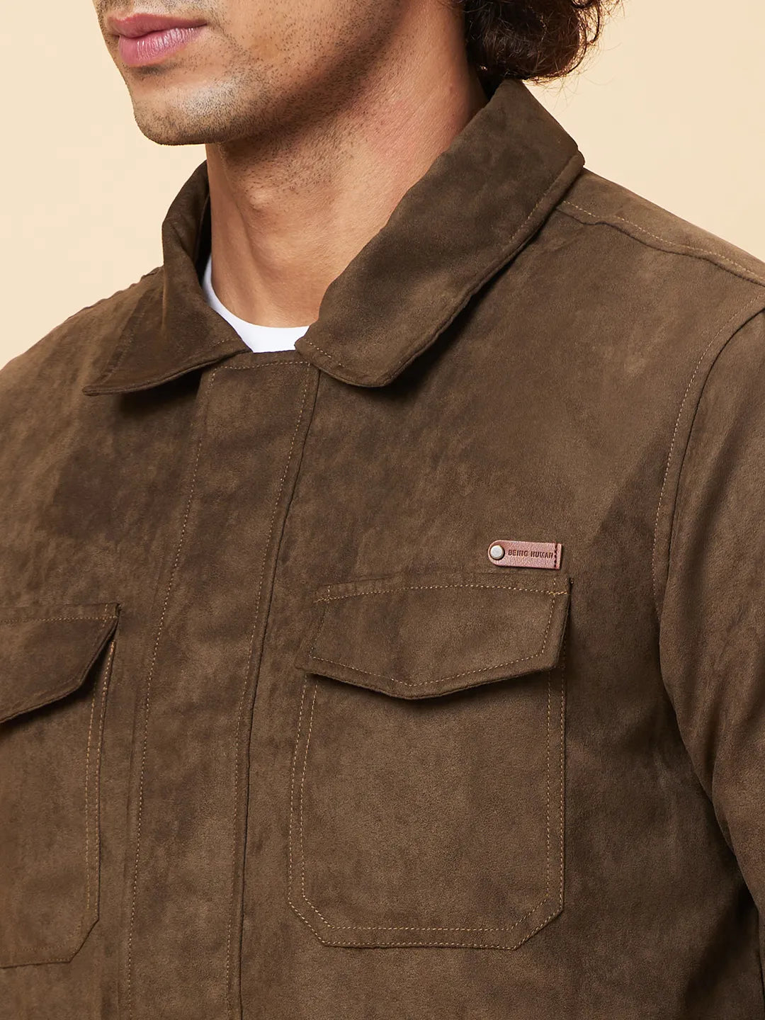 Olive Regular Fit  Mens' Jacket by Being Human Clothing