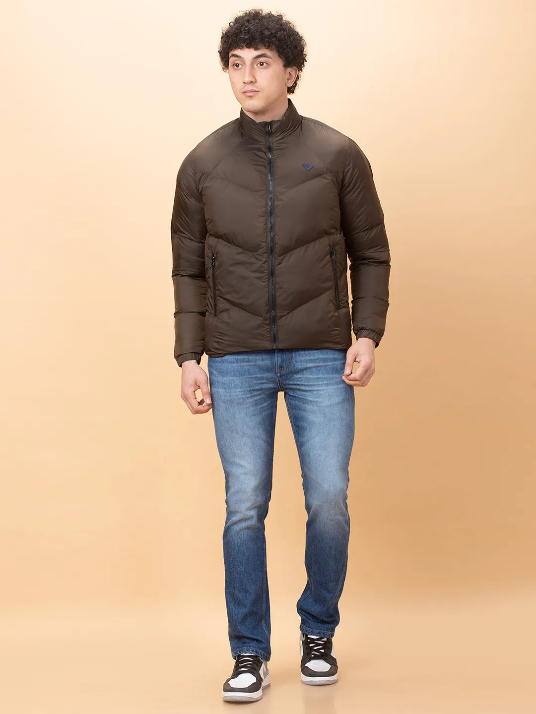 Brown Regular Fit Men's Jacket by Being Human Clothing