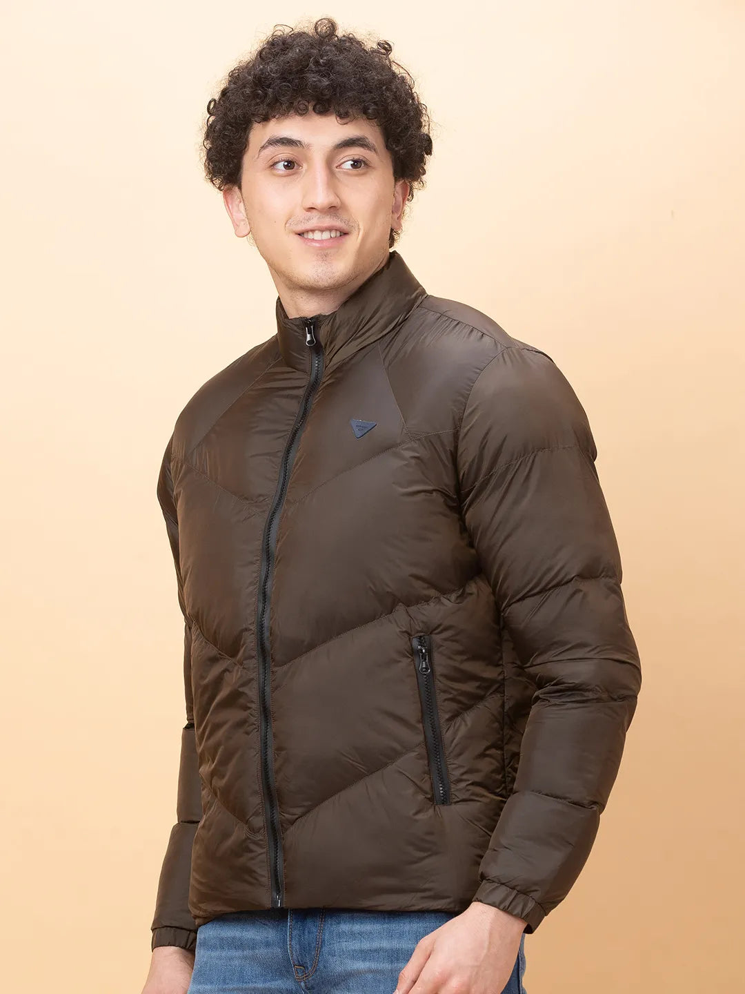 Brown Regular Fit Men's Jacket by Being Human Clothing