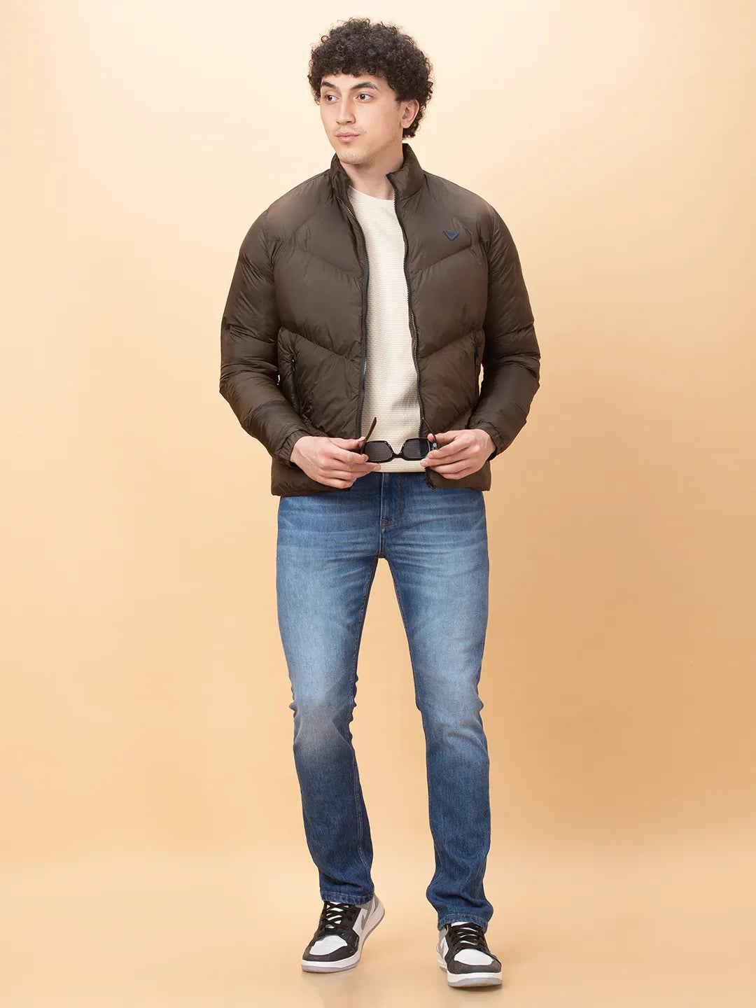 Brown Regular Fit Men's Jacket by Being Human Clothing