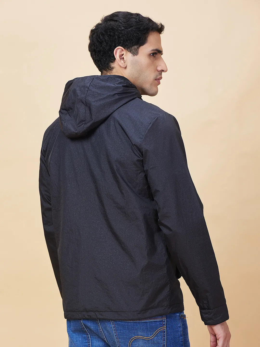 Black Regular Fit Men's Jacket by Being Human Clothing