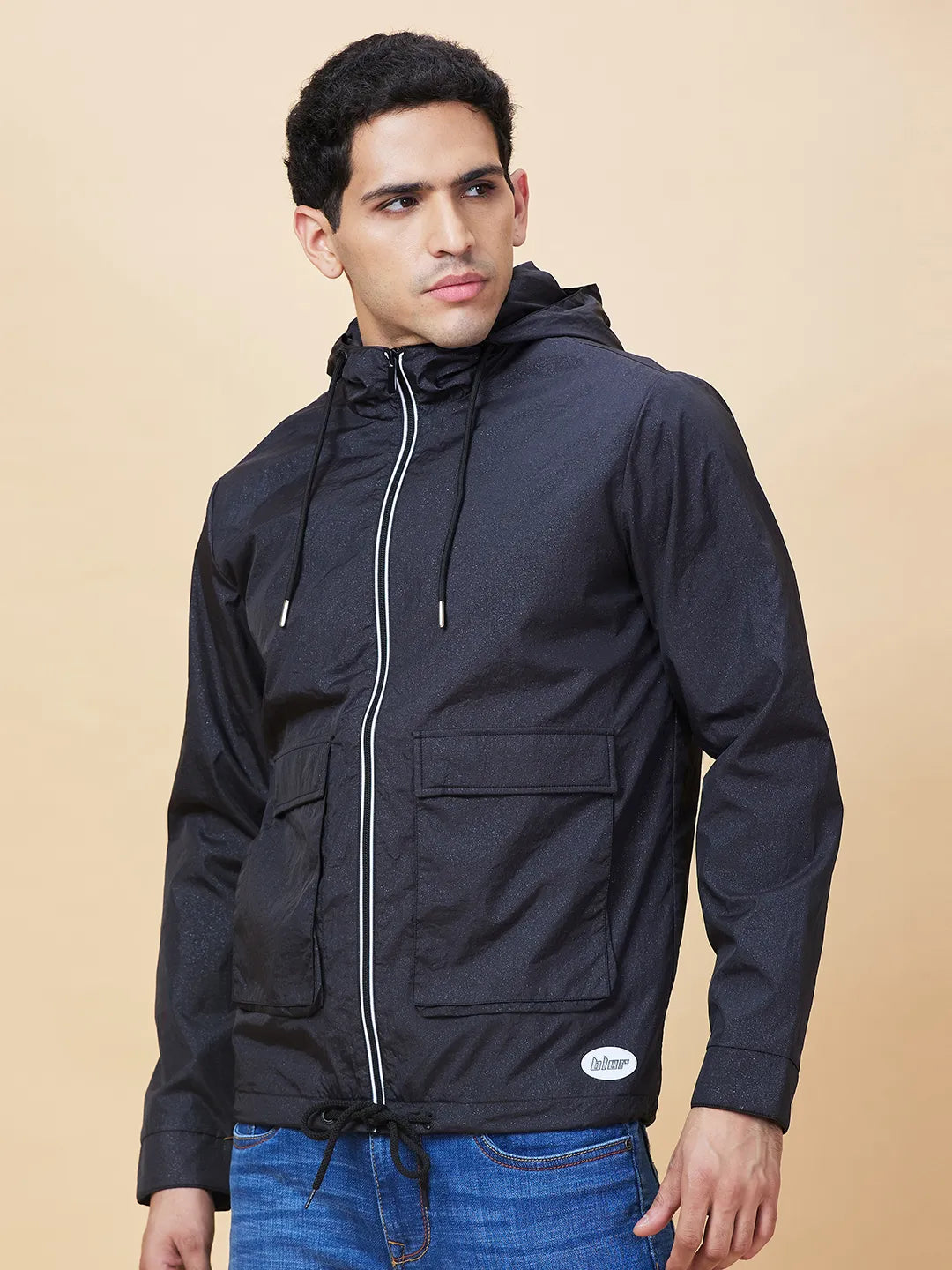Black Regular Fit Men's Jacket by Being Human Clothing