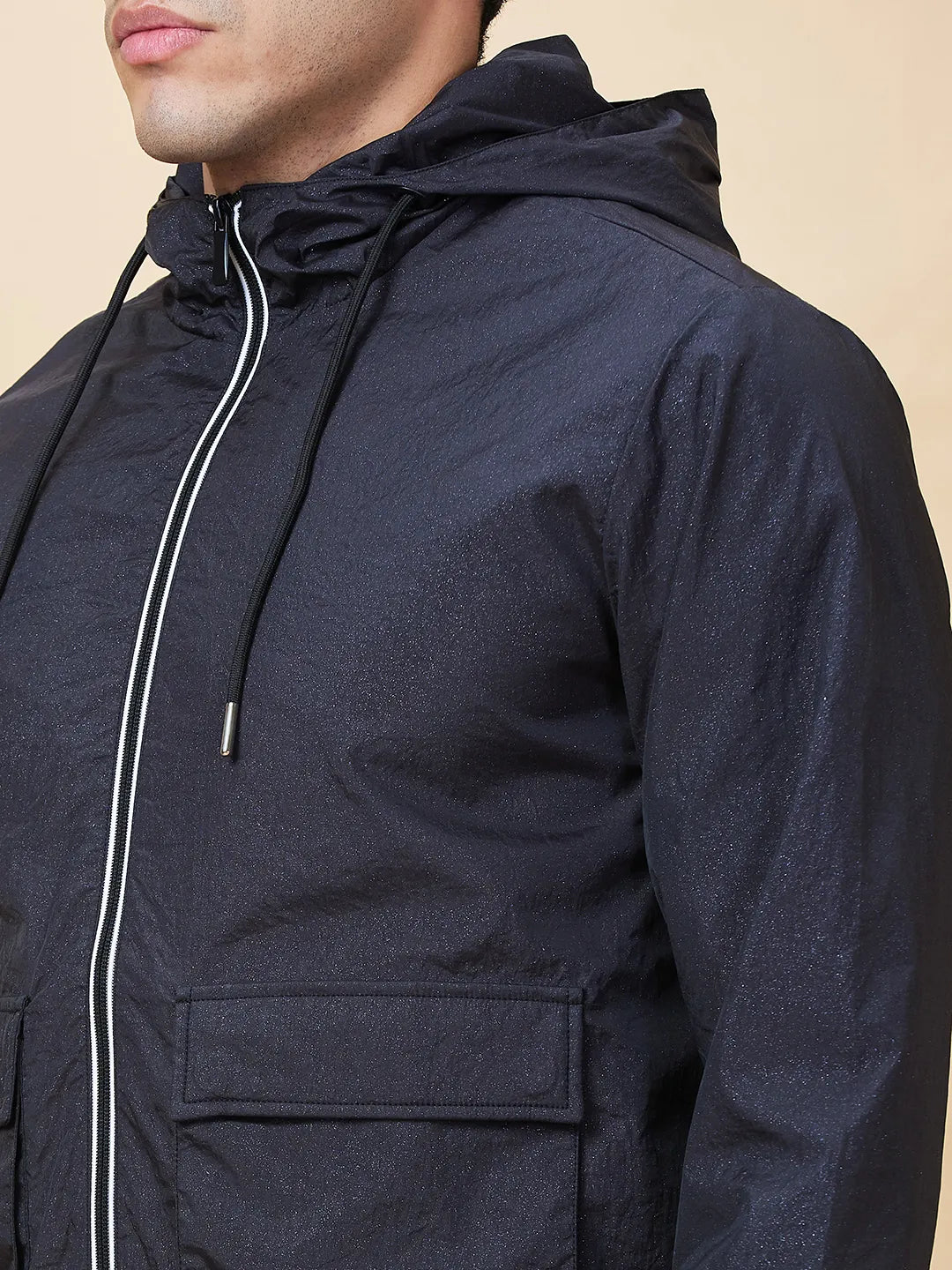 Black Regular Fit Men's Jacket by Being Human Clothing