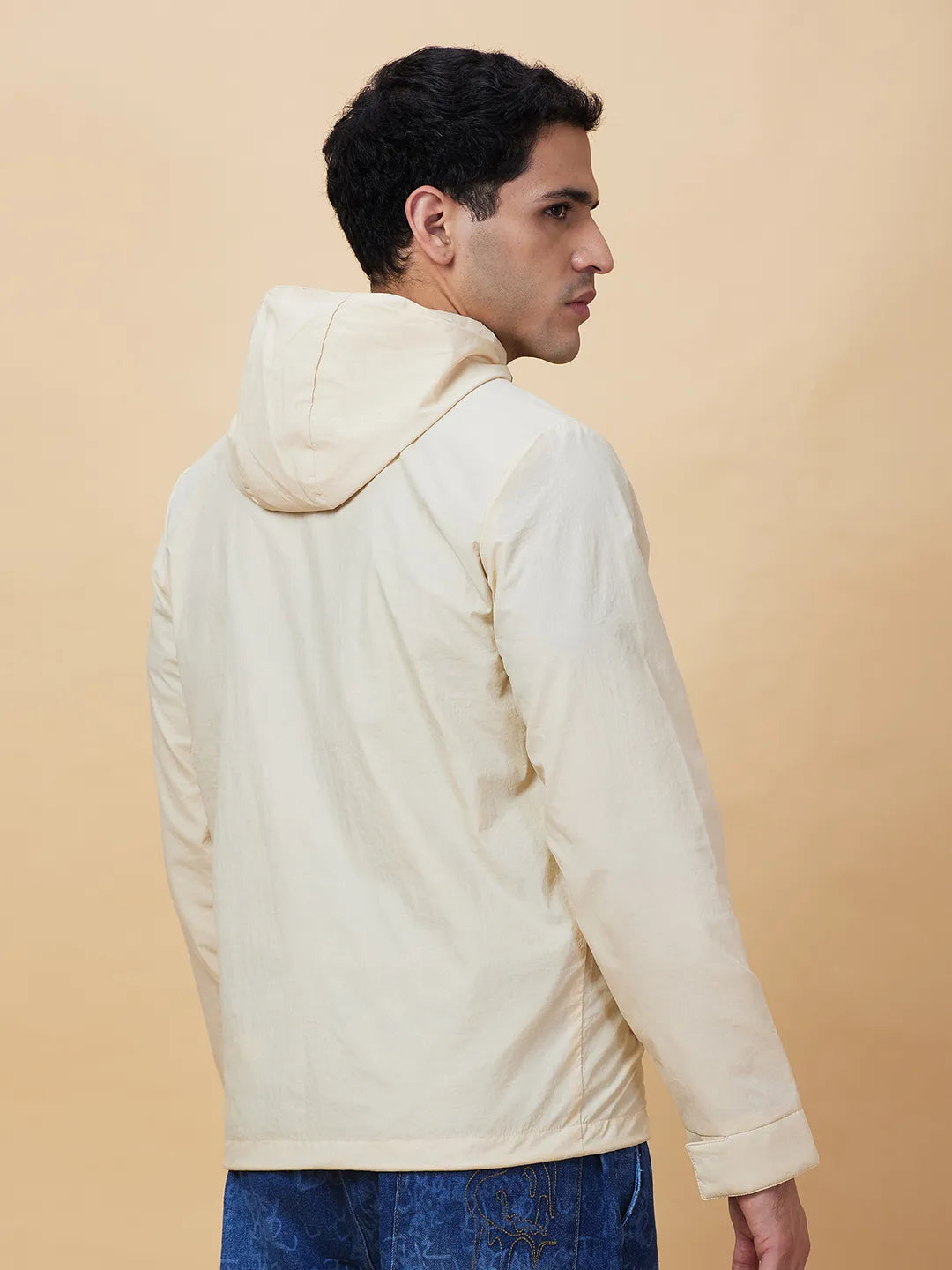 Cream Regular Fit Men's Jacket by Being Human Clothing