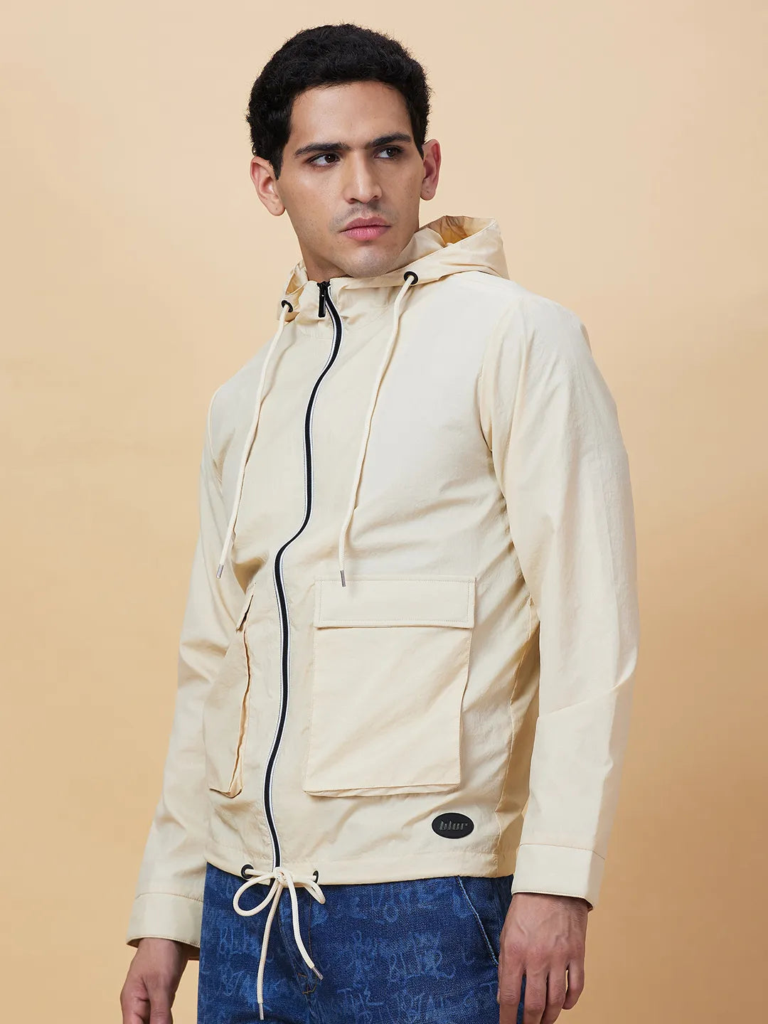Cream Regular Fit Men's Jacket by Being Human Clothing