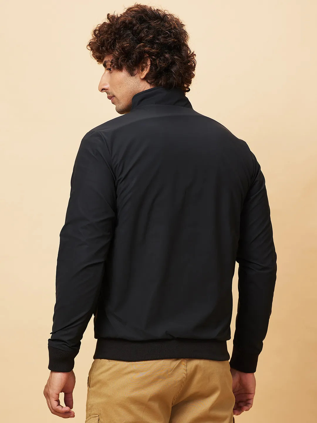 Black Regular Fit Men's Jacket by Being Human Clothing