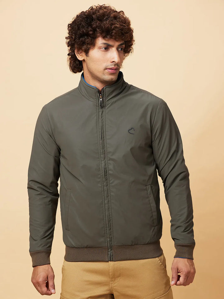 Olive Regular Fit Men's Jacket by Being Human Clothing