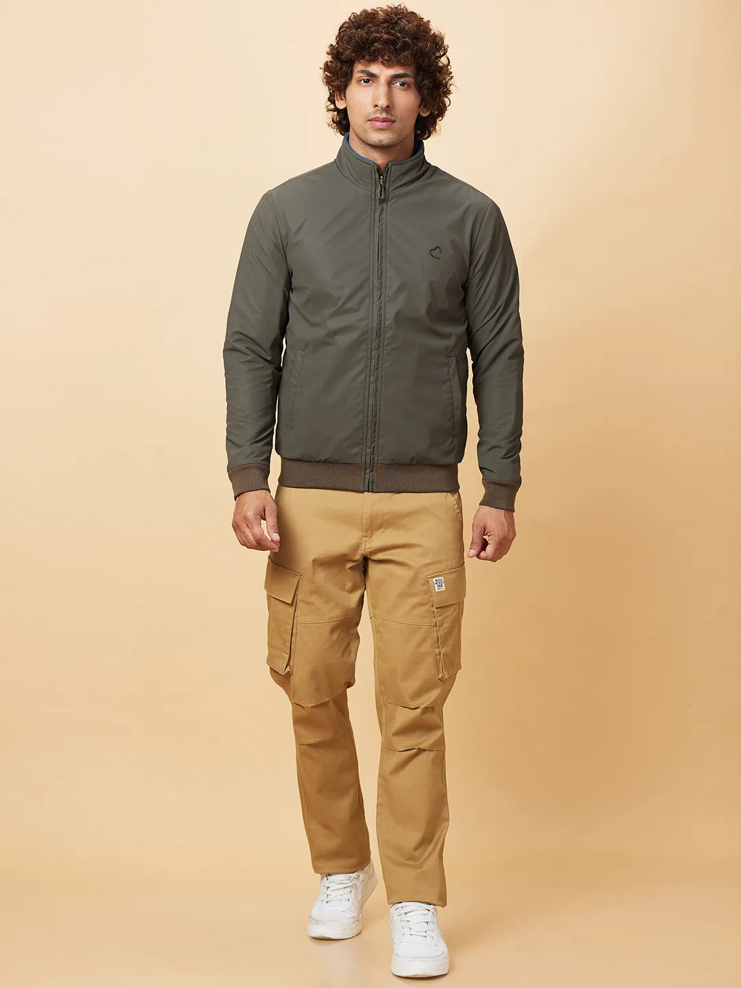Olive Regular Fit Men's Jacket by Being Human Clothing