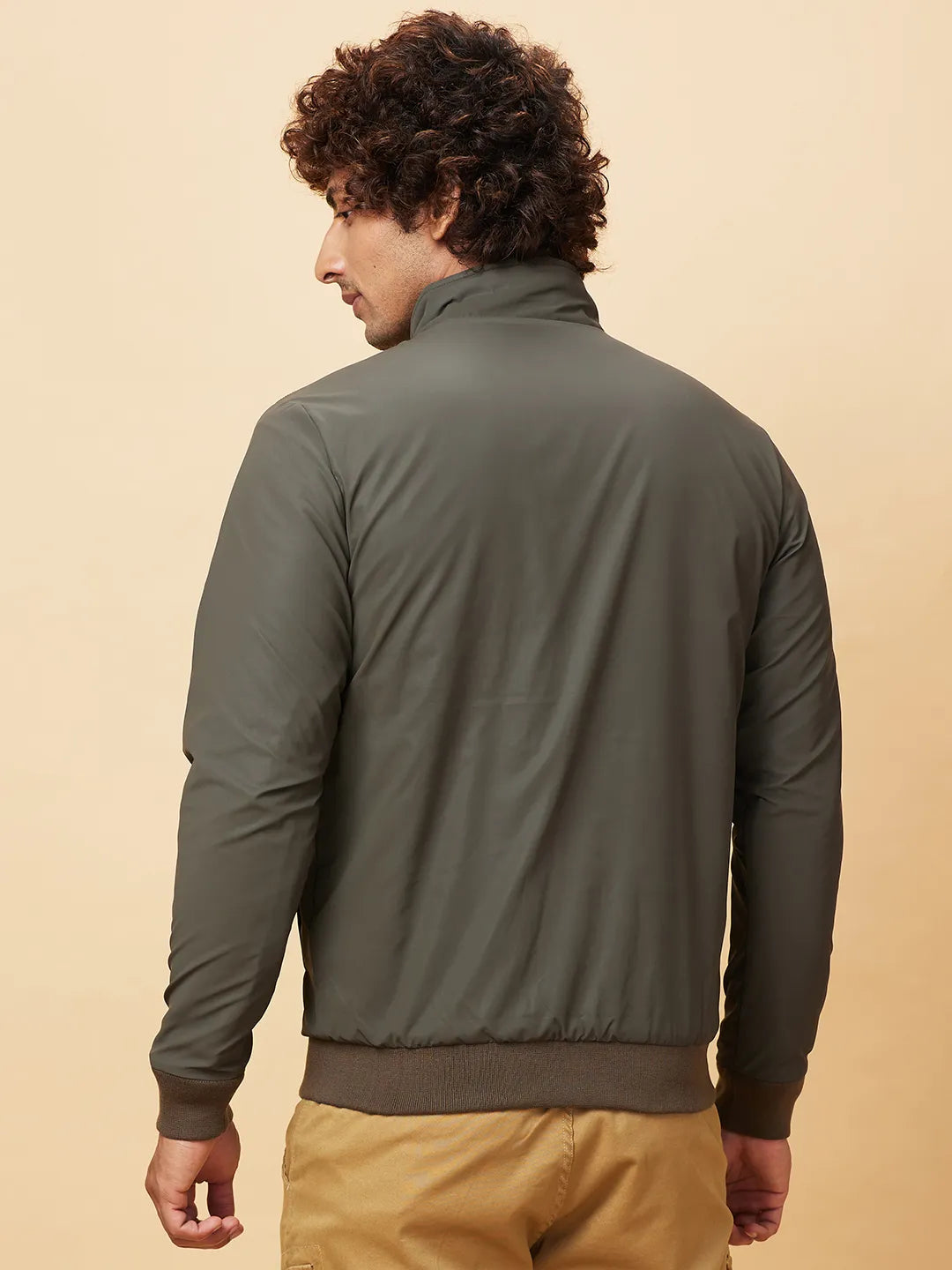 Olive Regular Fit Men's Jacket by Being Human Clothing