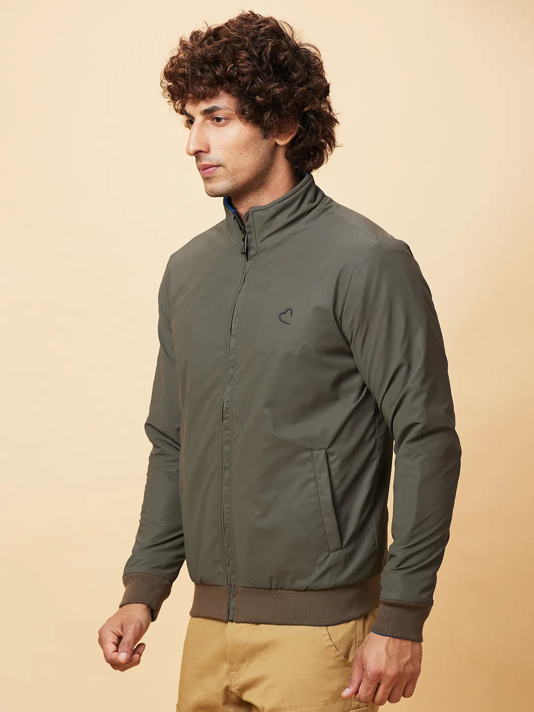 Olive Regular Fit Men's Jacket by Being Human Clothing