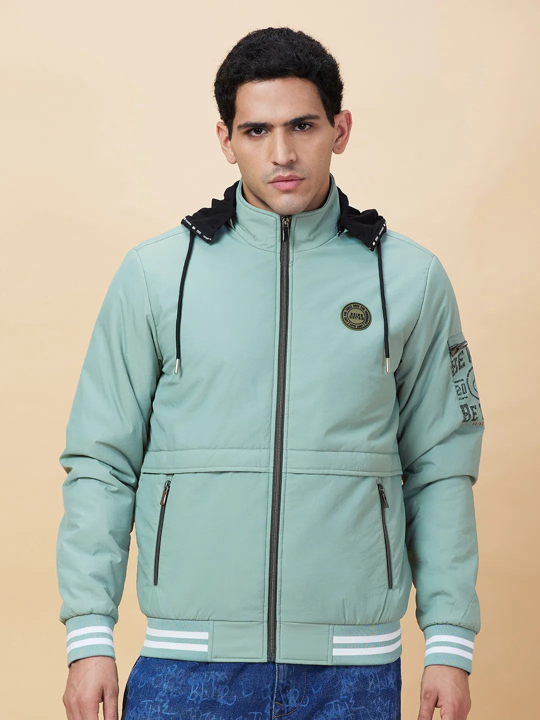 Mint Regular Fit Men's Jacket by Being Human Clothing