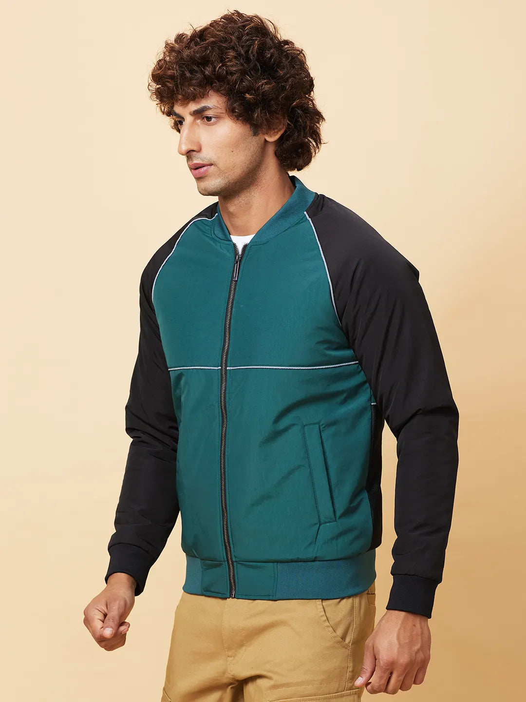 Green Regular Fit Long Sleeves Men's Jacket by Being Human Clothing