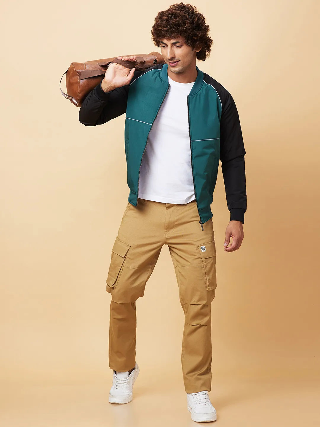 Green Regular Fit Long Sleeves Men's Jacket by Being Human Clothing