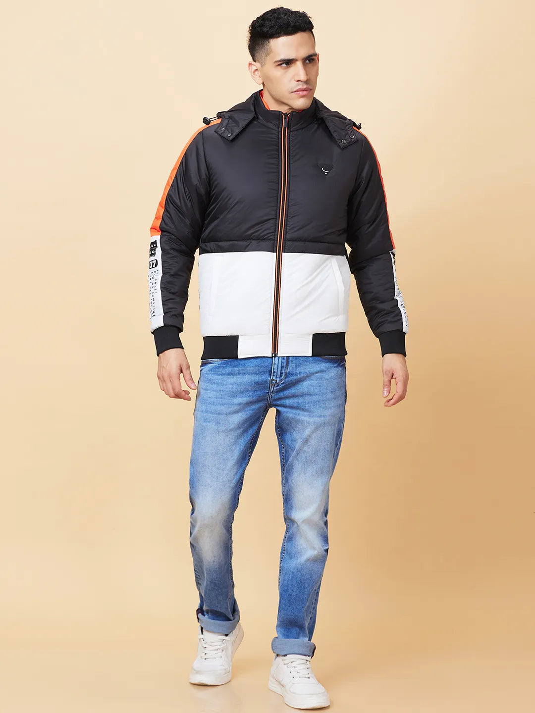 Black Regular Fit Men's Jacket by Being Human Clothing