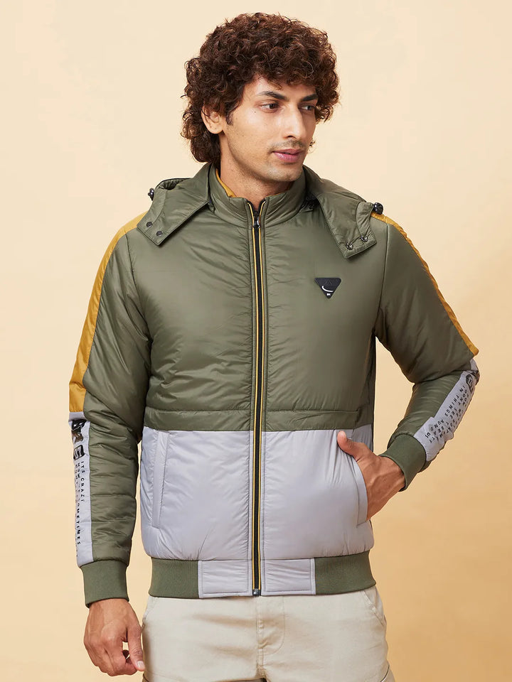 Olive Regular Fit Men's Jacket by Being Human Clothing
