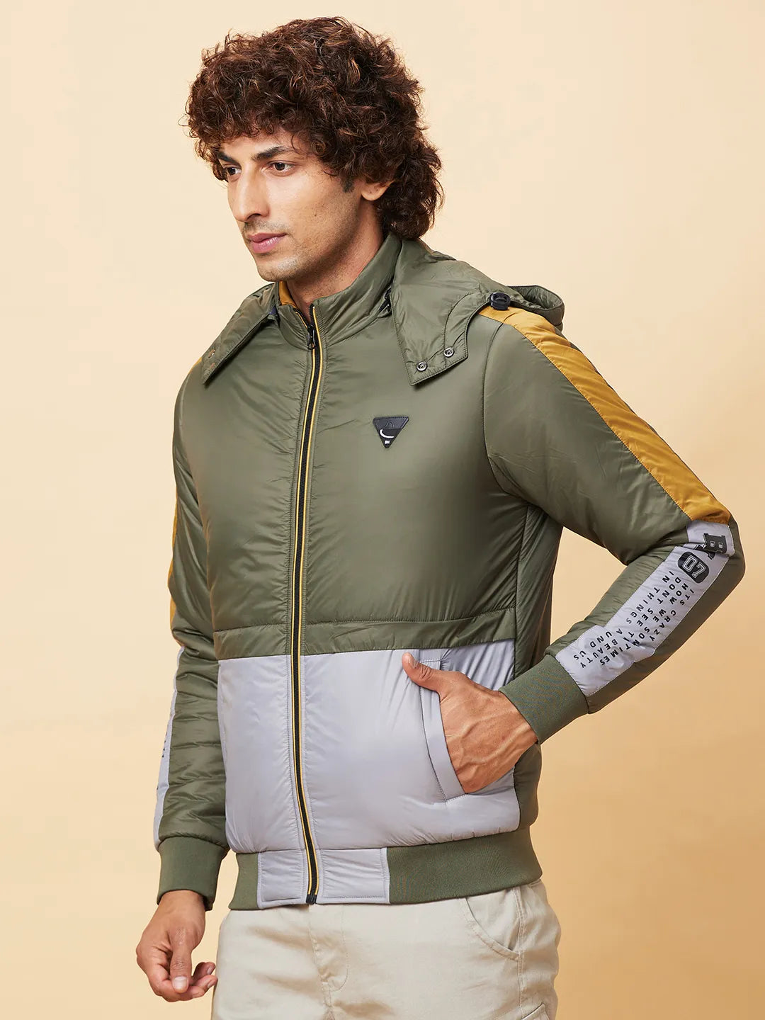 Olive Regular Fit Men's Jacket by Being Human Clothing