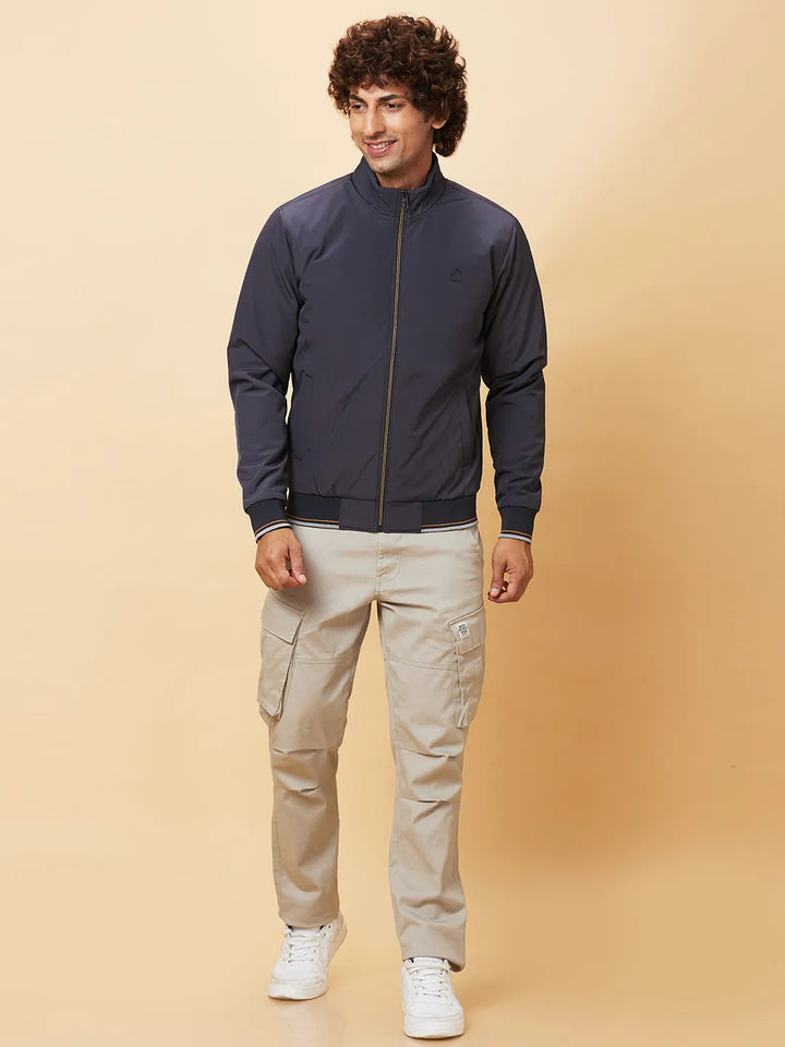 Grey Regular Fit Men's Jacket