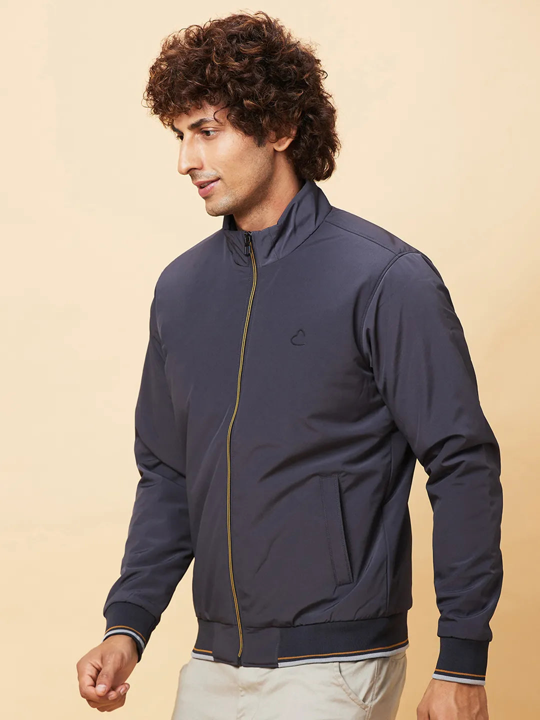 Grey Regular Fit Men's Jacket by Being Human Clothing