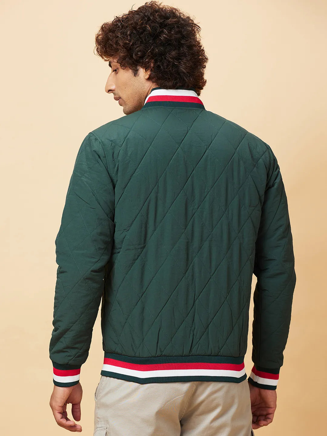 Bottle Green Regular Fit Men's Jacket by Being Human Clothing