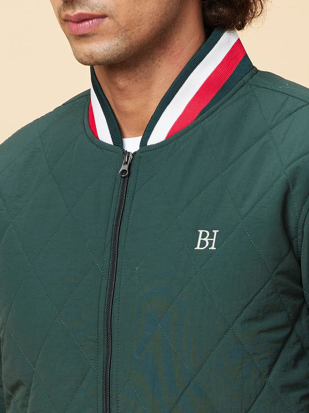 Bottle Green Regular Fit Men's Jacket by Being Human Clothing