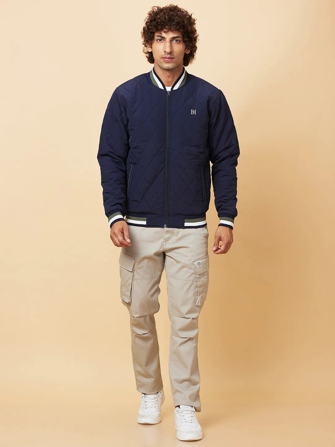 Navy Regular Fit Men's Jacket by Being Human Clothing