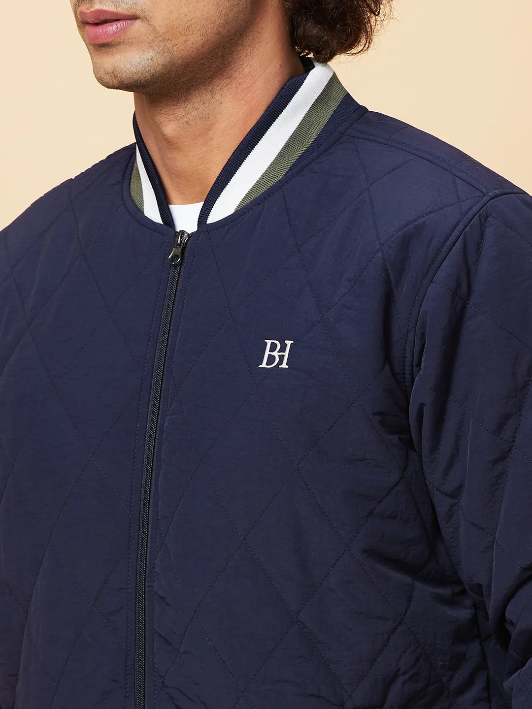 Navy Regular Fit Men's Jacket by Being Human Clothing