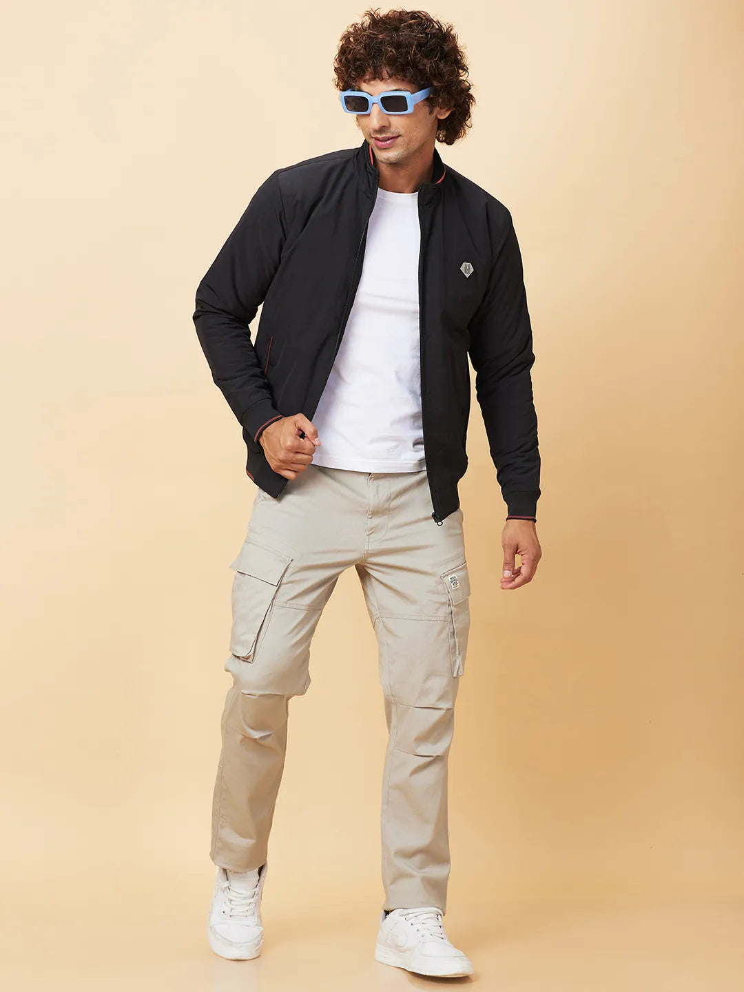 Black Regular Fit Men's Jacket by Being Human Clothing