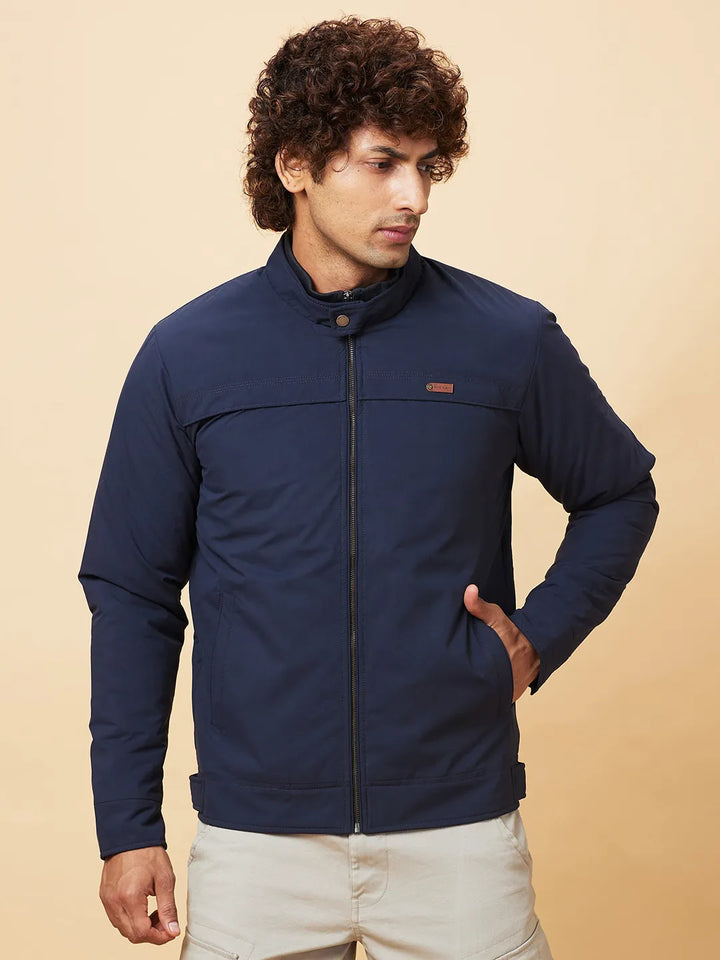 Navy Regular Fit Men's Jacket by Being Human Clothing