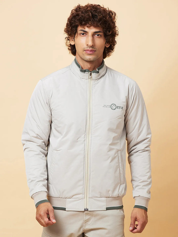 Green Regular Fit Reversible Men's Jacket