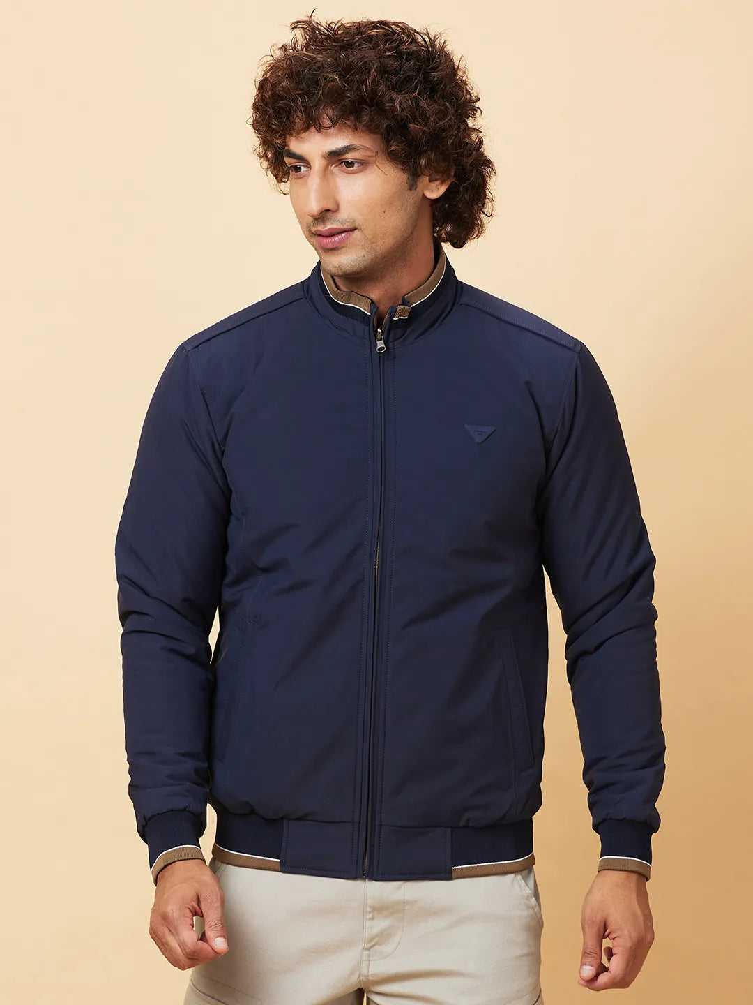Navy Regular Fit Men's Jacket by Being Human Clothing