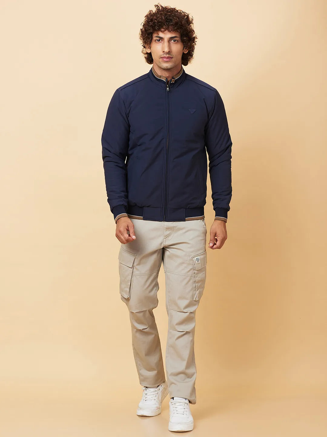 Navy Regular Fit Men's Jacket by Being Human Clothing