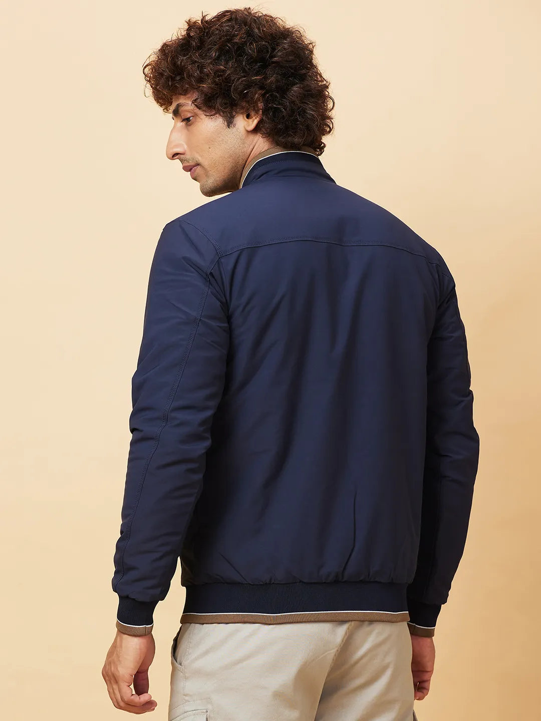 Navy Regular Fit Men's Jacket by Being Human Clothing