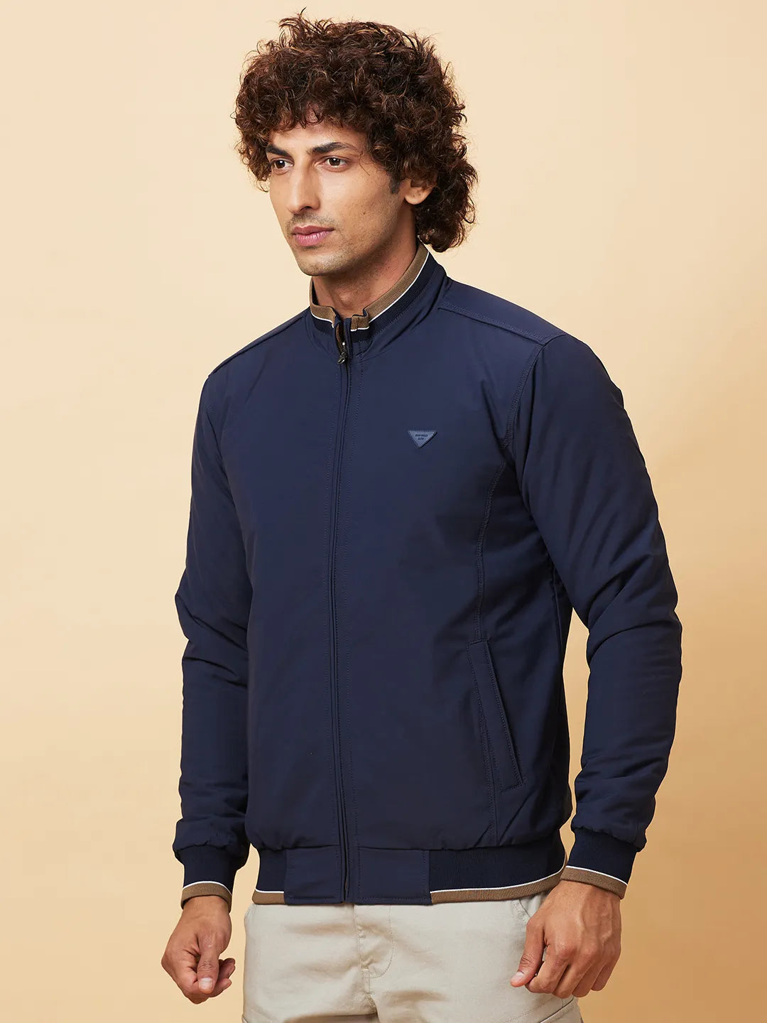 Navy Regular Fit Men's Jacket by Being Human Clothing