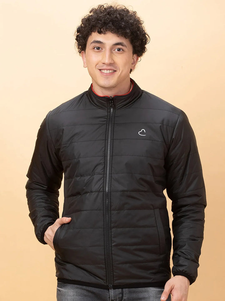 Black & Red Regular Fit Men's Reversible Jacket by Being Human Clothing