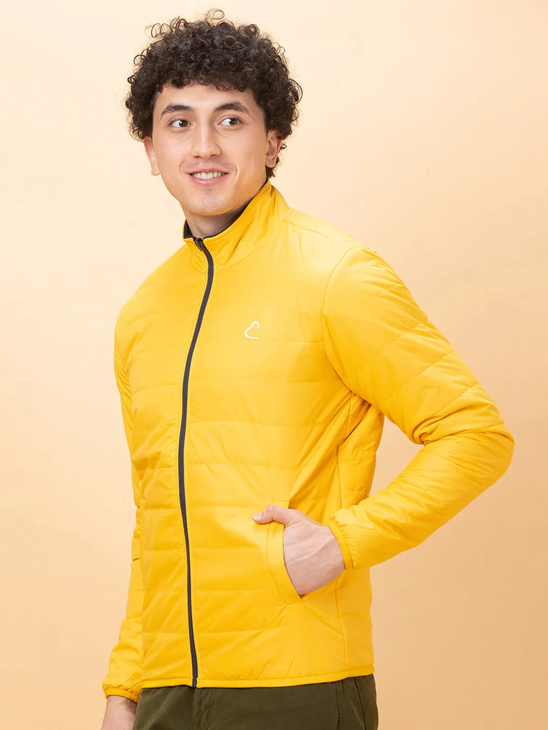 Cream Regular Fit Men's Jacket by Being Human Clothing