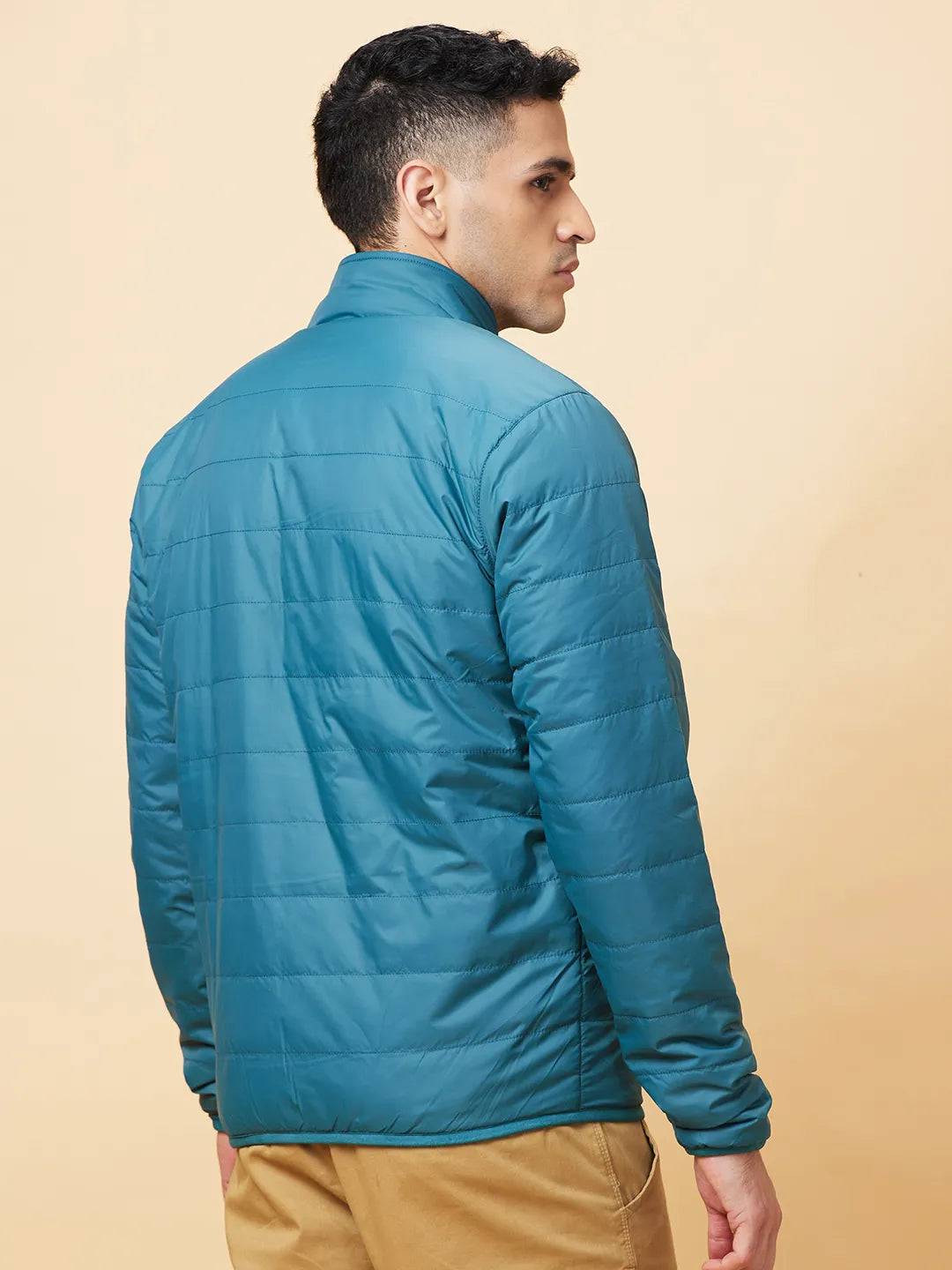 Turquoise Regular Fit Men's Jacket by Being Human Clothing