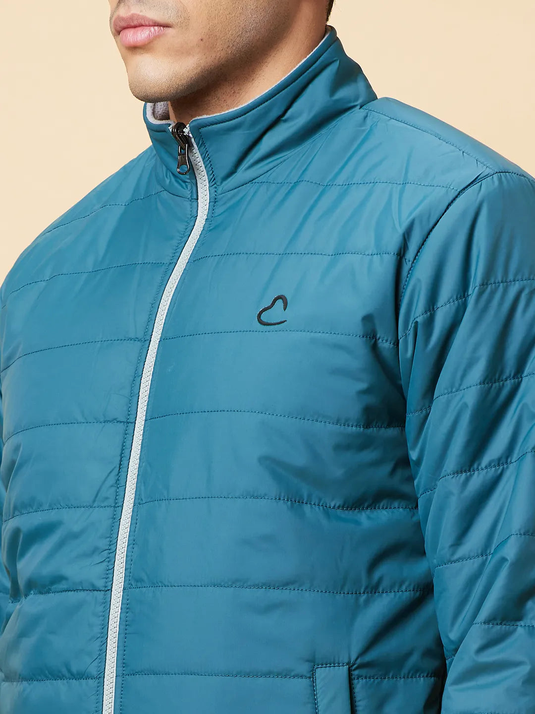 Turquoise Regular Fit Men's Jacket by Being Human Clothing