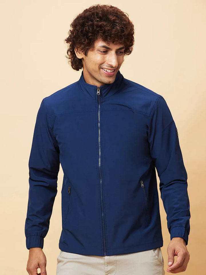 Navy Regular Fit Men's Jacket by Being Human Clothing