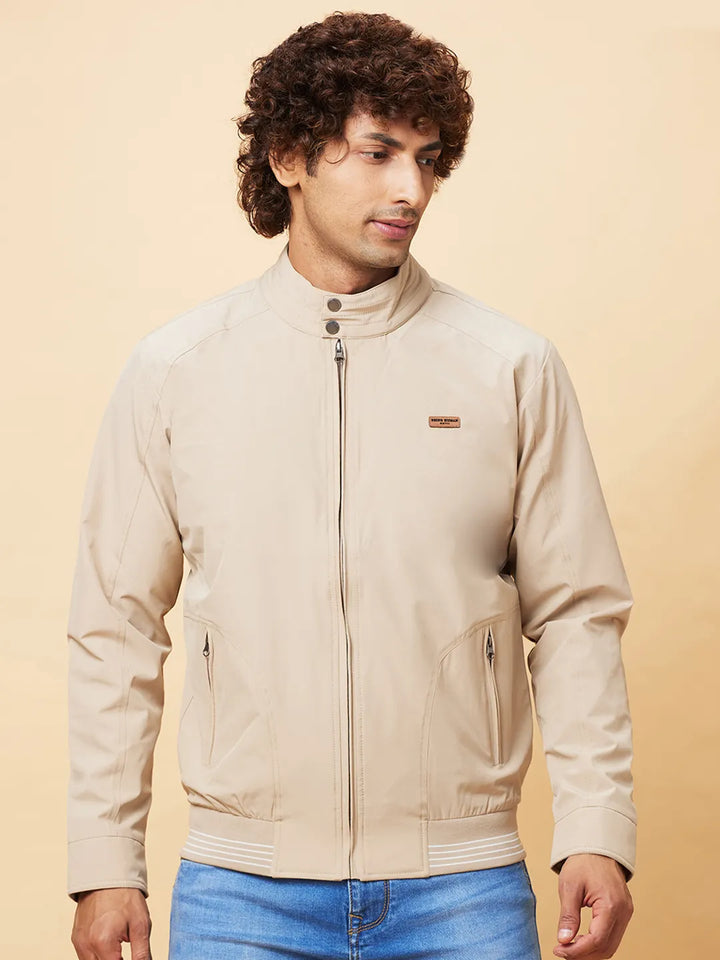 Brown Regular Fit Men's Jacket by Being Human Clothing