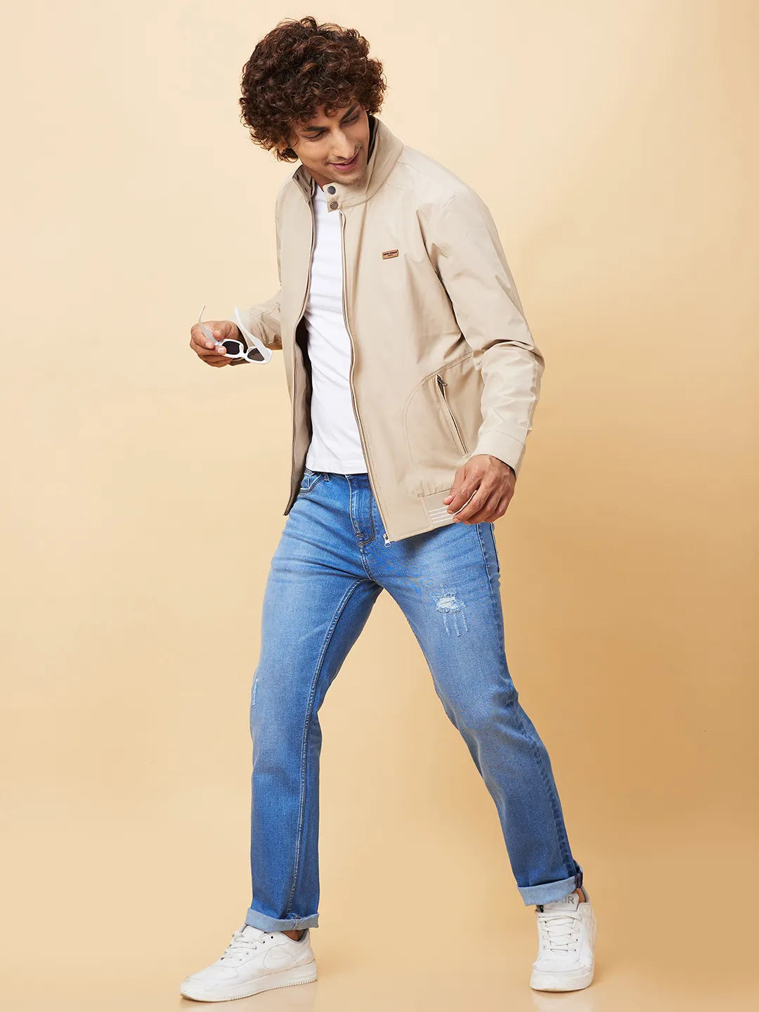 Brown Regular Fit Men's Jacket by Being Human Clothing