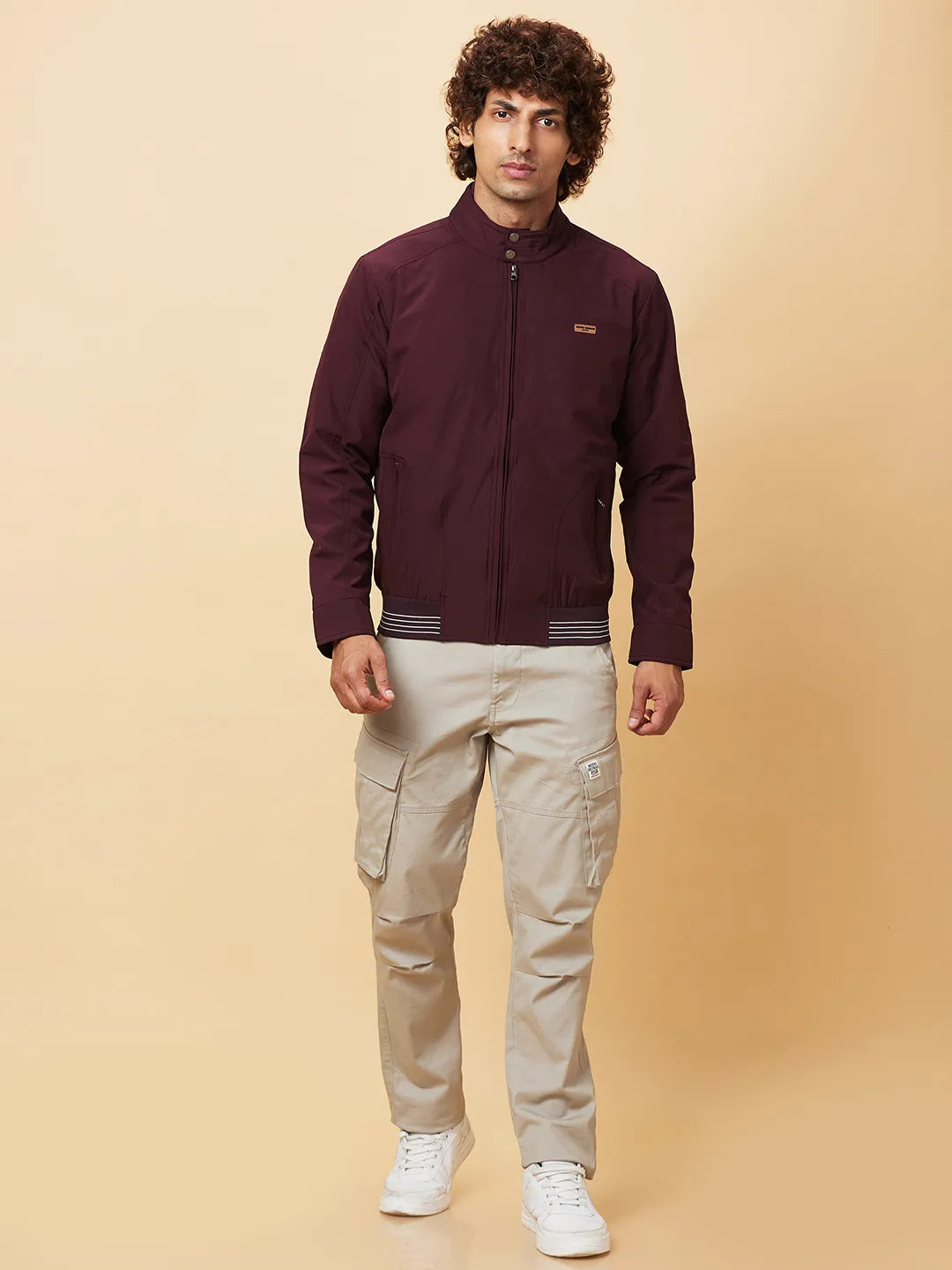Wine Regular Fit Men's Jacket by Being Human Clothing
