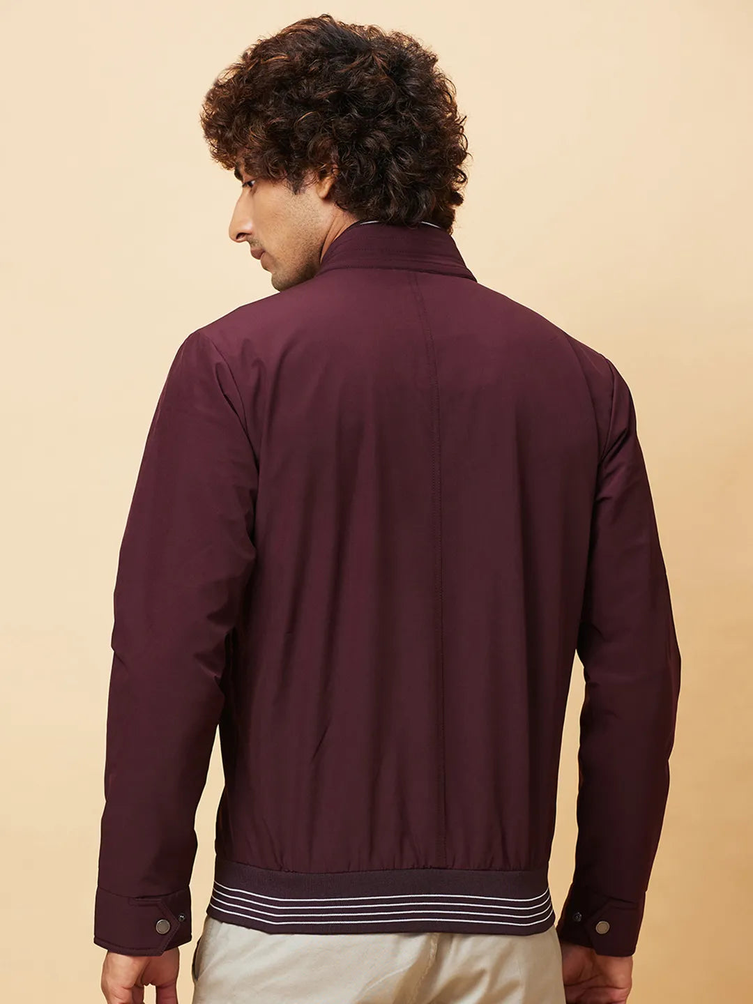 Wine Regular Fit Men's Jacket by Being Human Clothing